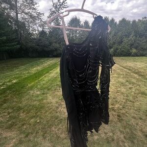 Elegant Black One-Shoulder Dance Costume